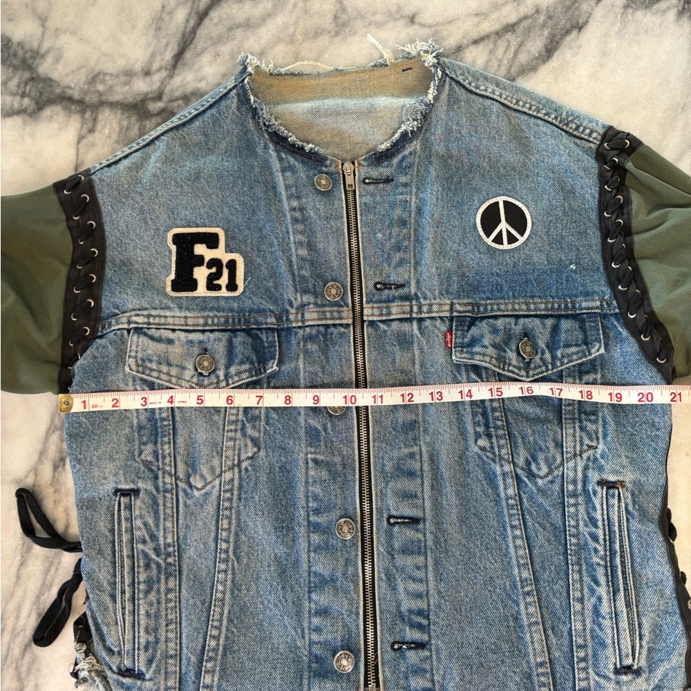 Riley Vintage Levi’s Denim And Army Jacket Sz M #0395 - Picture 4 of 6